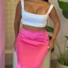 FALDA SEDA 💖 - fucsia