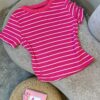 TSHIRT RAYAS 🌷 - fucsia rayas blanca